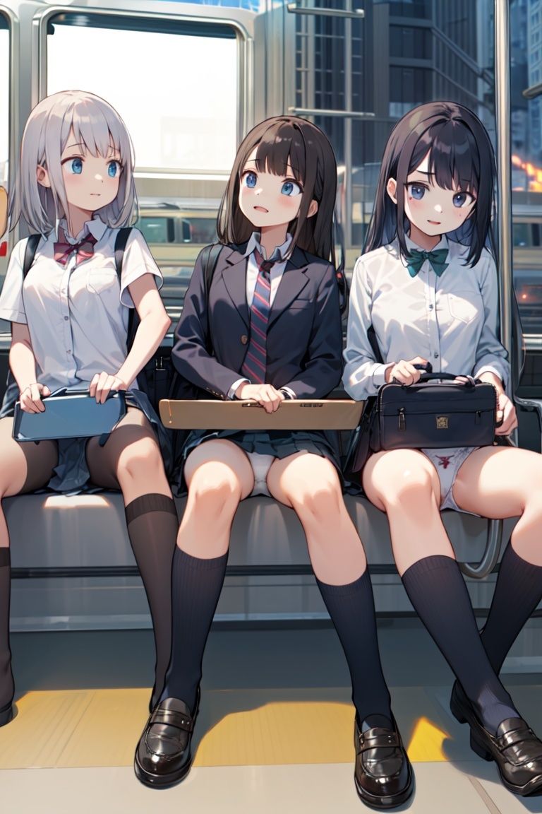 サンプル画像3:320枚 電車盗撮 制服JKパンチラ(事務びーむ) [d_340196]