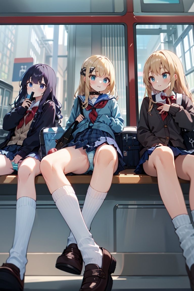 サンプル画像6:320枚 電車盗撮 制服JKパンチラ(事務びーむ) [d_340196]