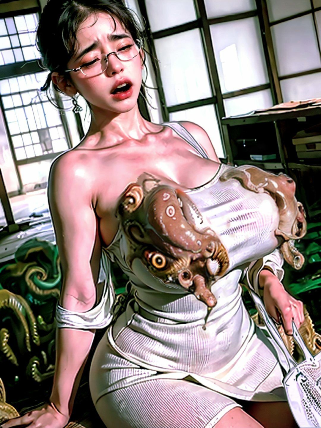 サンプル画像2:肥乳妻の触手M乳嬲り(マキツキ頭巾) [d_340243]