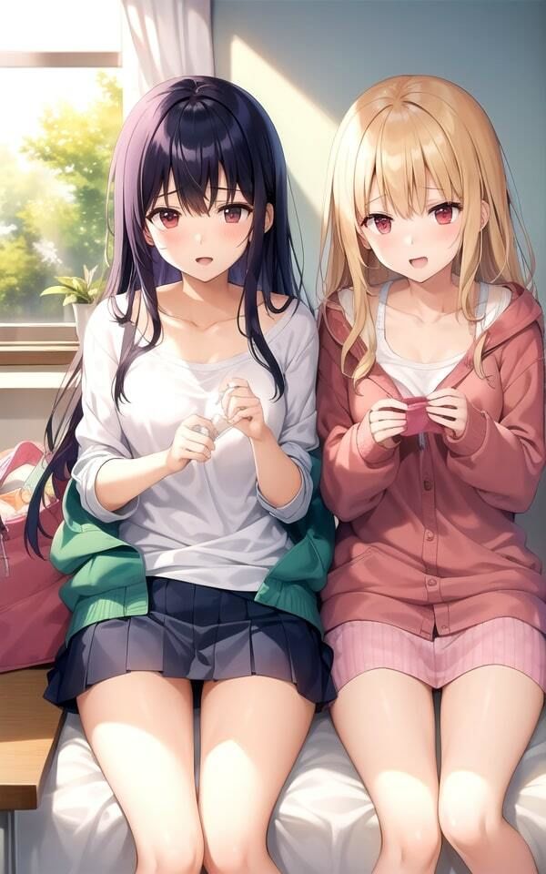 サンプル画像1:JK同士がエッチな恰好でお泊り撮影記録(AIトゥナイト) [d_340347]