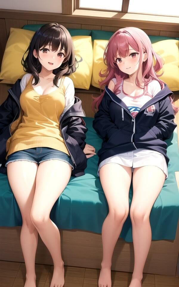 サンプル画像4:JK同士がエッチな恰好でお泊り撮影記録(AIトゥナイト) [d_340347]