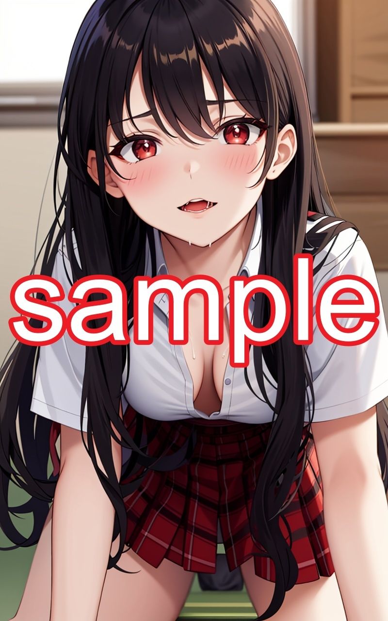 サンプル画像2:黒髪JKのえちえちイラスト集-騎〇位編(うにのてりやき) [d_340436]