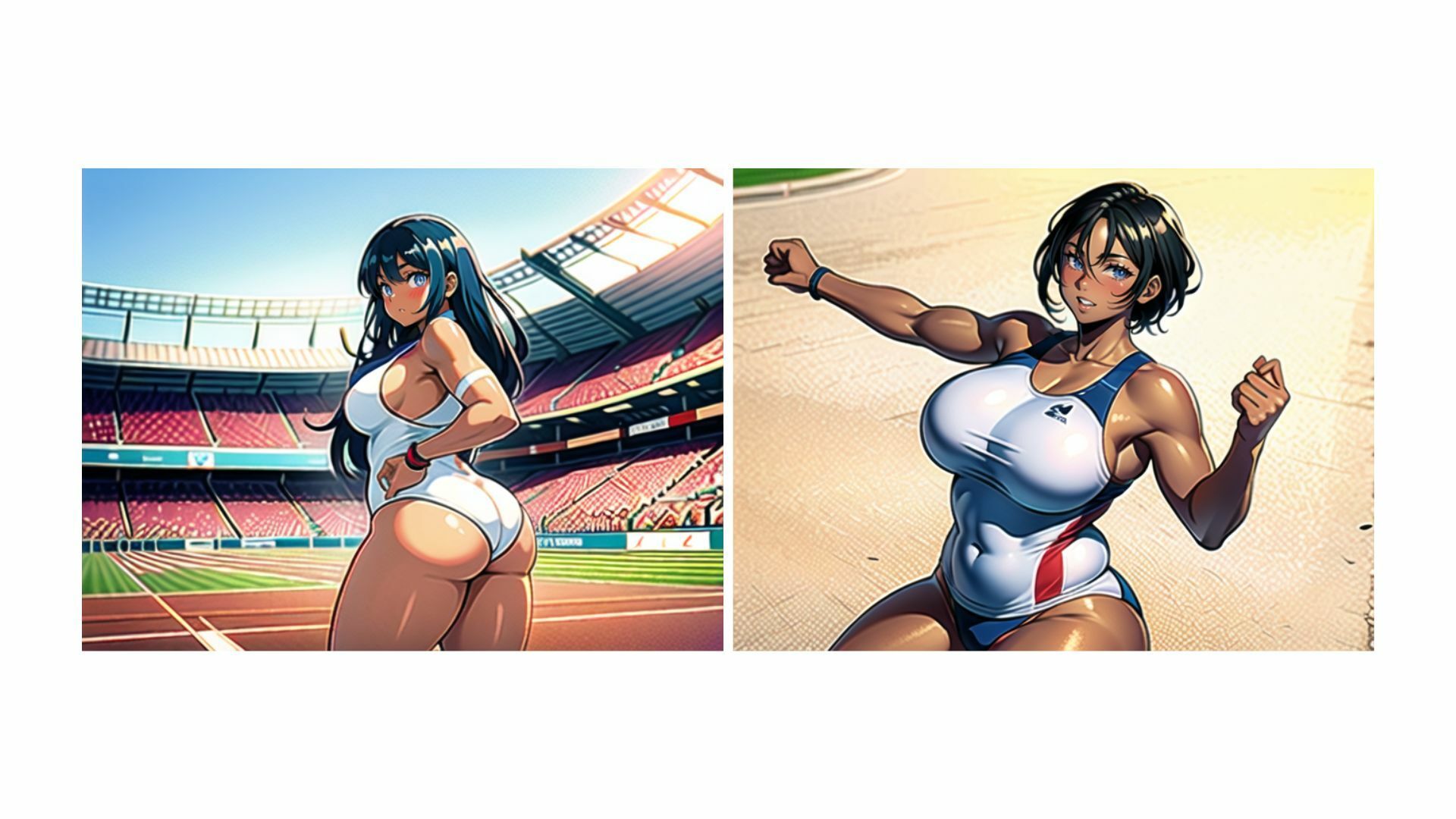 サンプル画像1:巨尻陸上いらすとれいてっど3 むちむち巨尻の女子アスリート大集合なのだ(Stable Diffusionを使いこなしたいのに) [d_340492]