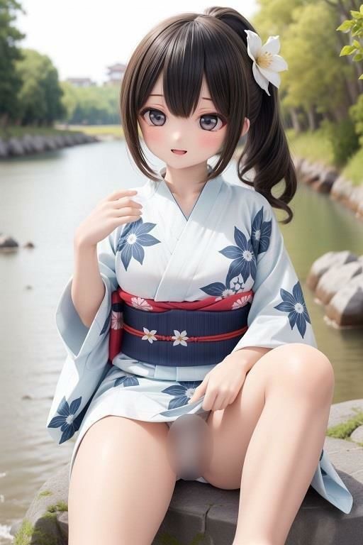 サンプル画像1:浴衣で座ってパンチラ2(D.P.H.) [d_340557]