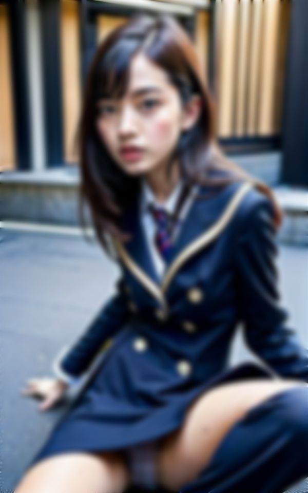 サンプル画像3:JKリフレで外出〜パンチラしてもらう裏オプション〜追加3万円で可愛い制服で自分だけにパンチラ(S級奇跡の一枚) [d_340783]