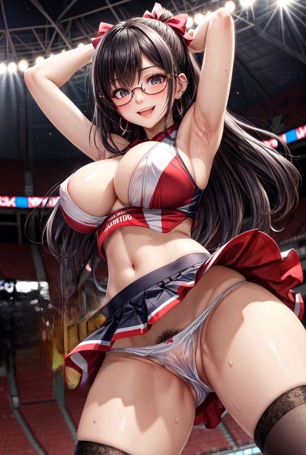 サンプル画像2:生パンで踊るチアガール達(フェチコン) [d_340908]