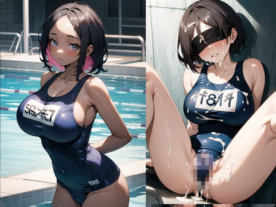 サンプル画像3:肉便器にされたスク水美女(猫パンチ) [d_340957]