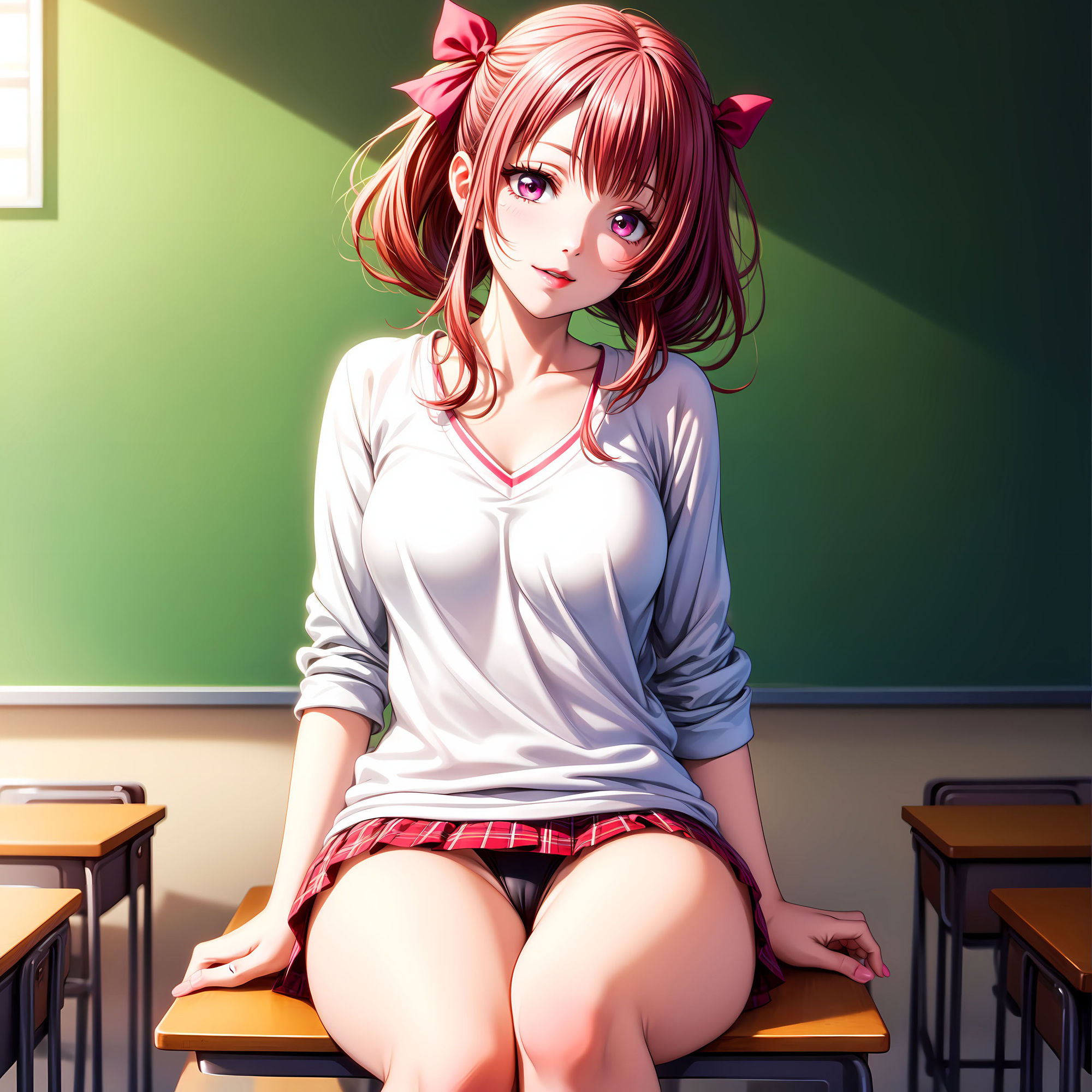 サンプル画像2:AIイラスト集001/女子学生との放課後/01(AI FRONTIER) [d_340962]