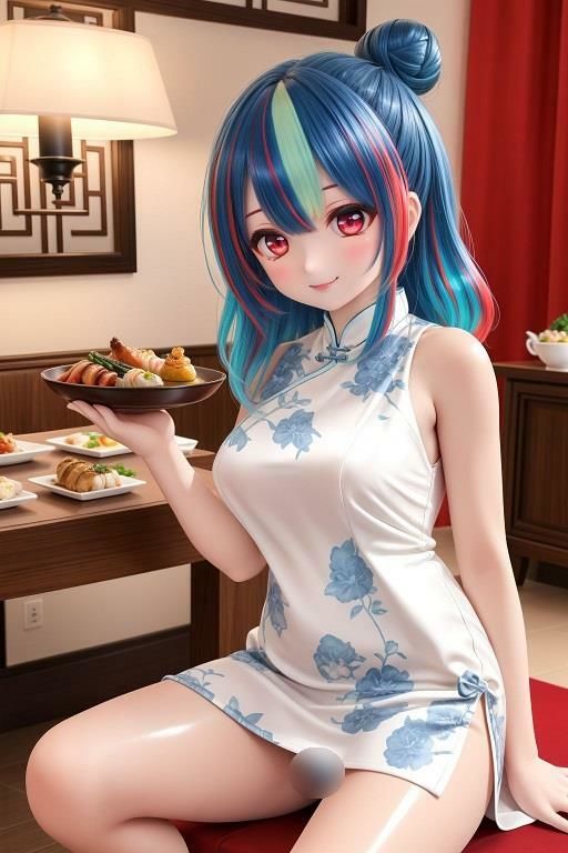 サンプル画像1:チャイナドレスで座ってパンチラ(D.P.H.) [d_340965]