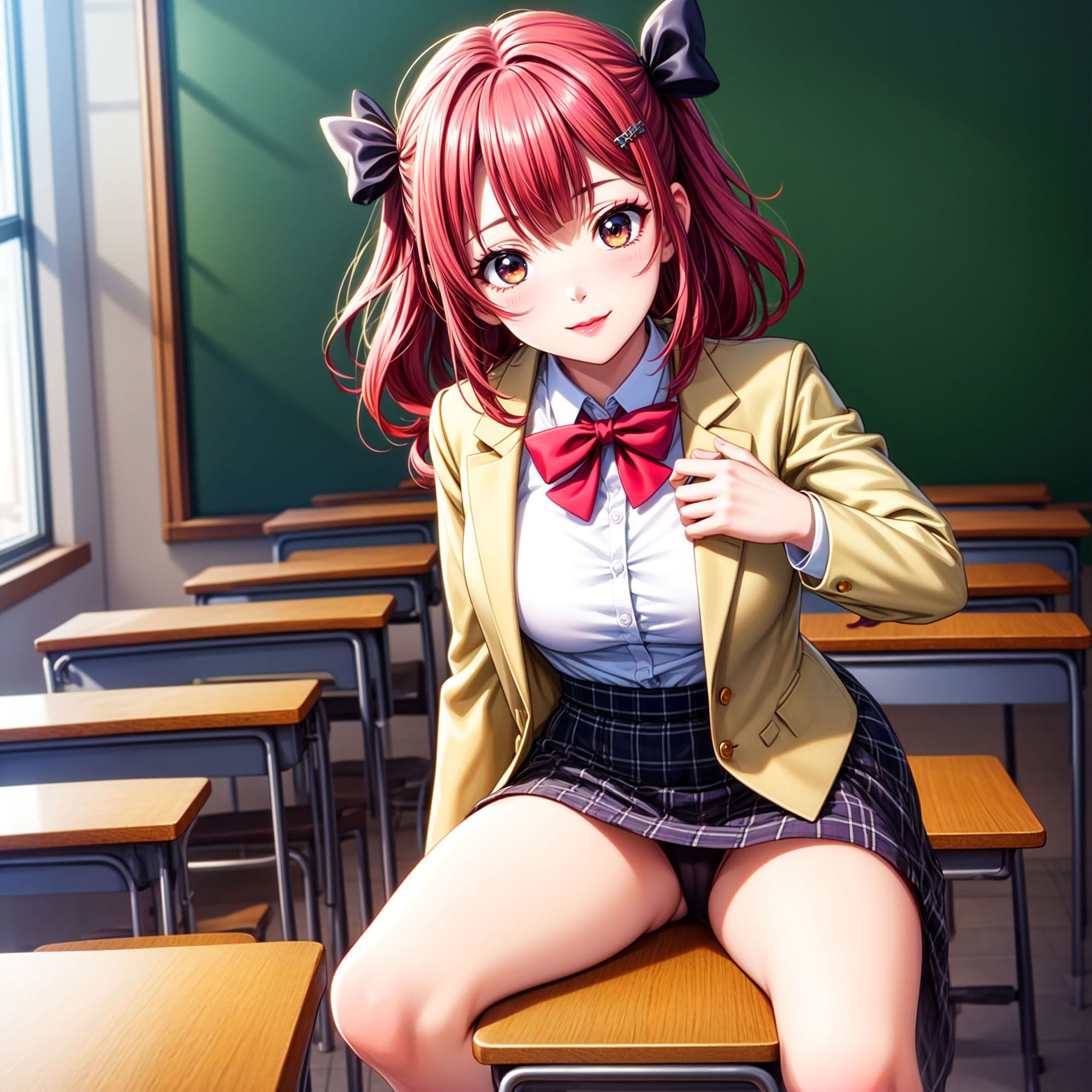 サンプル画像2:AIイラスト集002/女子学生との放課後/02(AI FRONTIER) [d_340968]