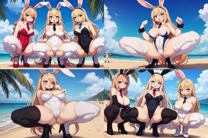 サンプル画像3:【微エロ】フェチコレVol.5 ビーチで開脚バニーガール（ジャンル別イラスト多数）【総枚数215枚】(満点星) [d_340992]