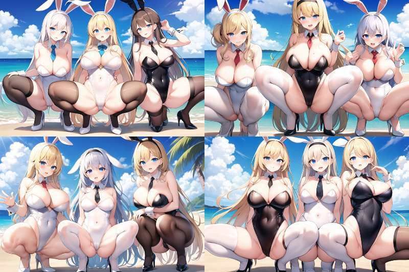 サンプル画像5:【微エロ】フェチコレVol.5 ビーチで開脚バニーガール（ジャンル別イラスト多数）【総枚数215枚】(満点星) [d_340992]