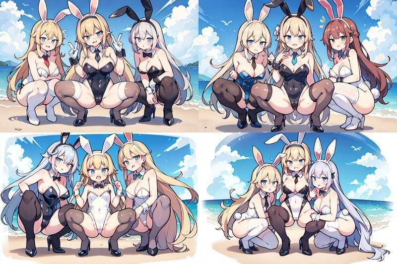 【微エロ】フェチコレVol.5 ビーチで開脚バニーガール（ジャンル別イラスト多数）【総枚数215枚】のサンプル画像 6