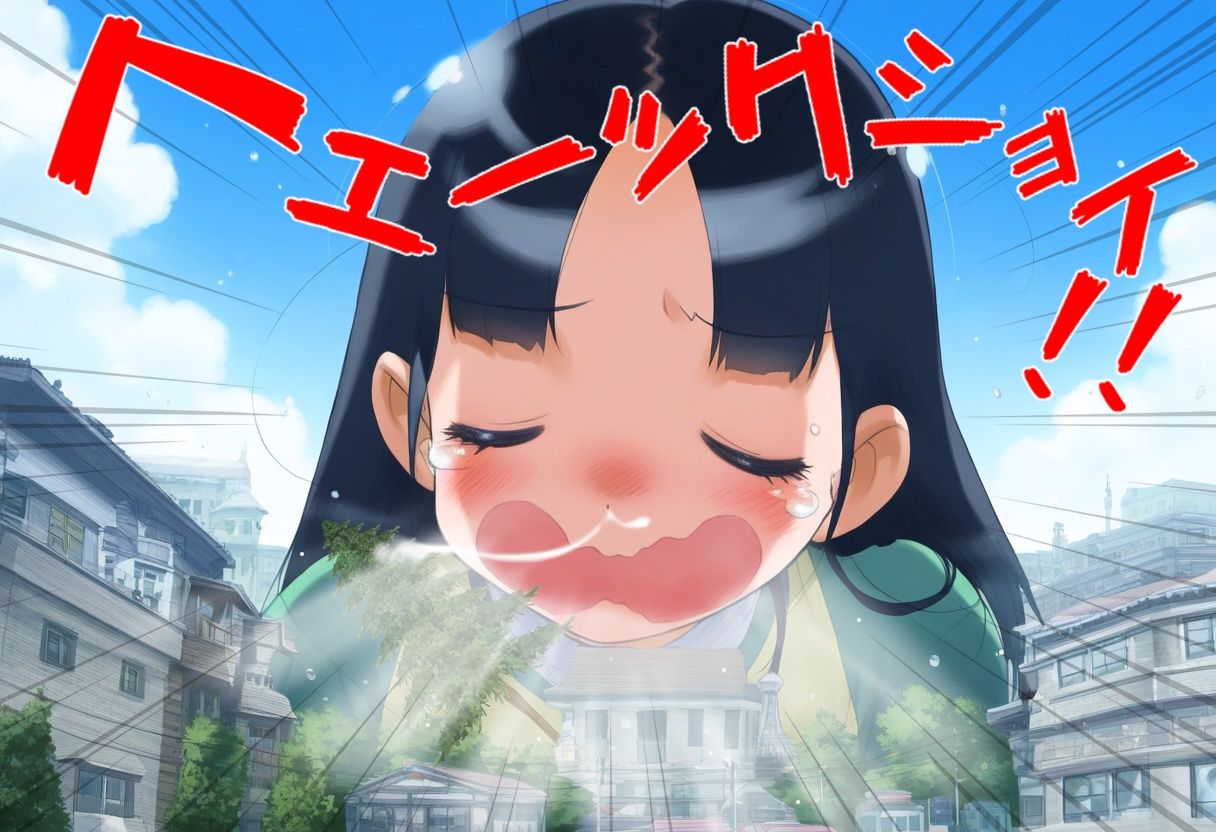 サンプル画像2:巨大娘くしゃみ集/ Giantess Sneeze collection(くしゃみフェチ専門店) [d_341025]