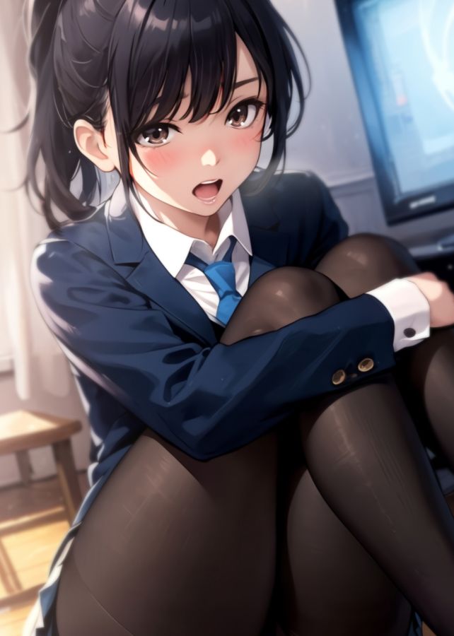 サンプル画像1:黒タイツの季節＋風のいたずら(ミックス ステーション) [d_341240]