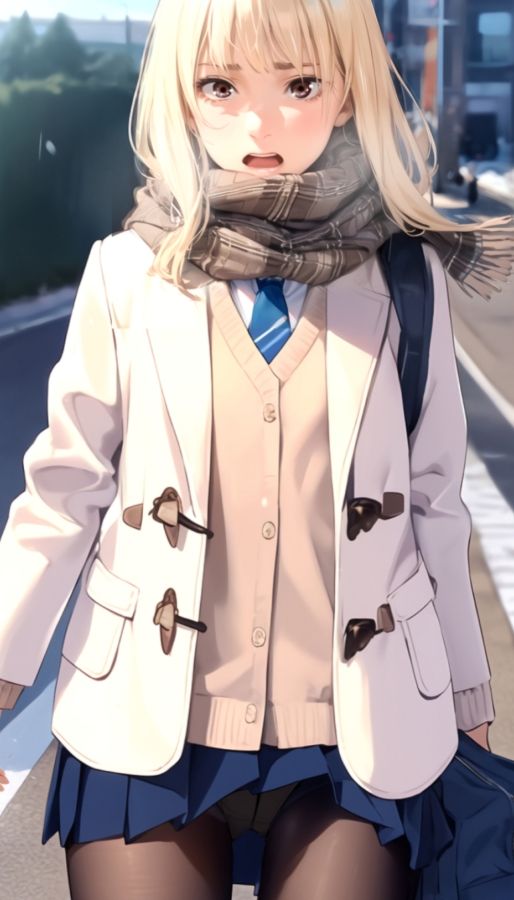 サンプル画像5:黒タイツの季節＋風のいたずら(ミックス ステーション) [d_341240]