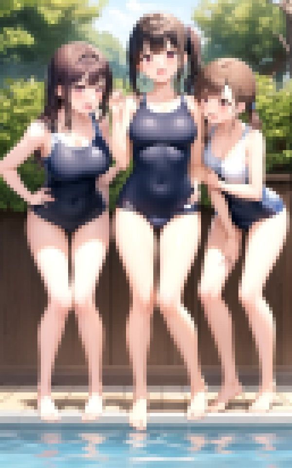 サンプル画像1:教育実習生が巨根と聞きつけ求愛ハーレム4Pを仕掛ける学園一美少女トリオ(魅惑の花宵) [d_341265]