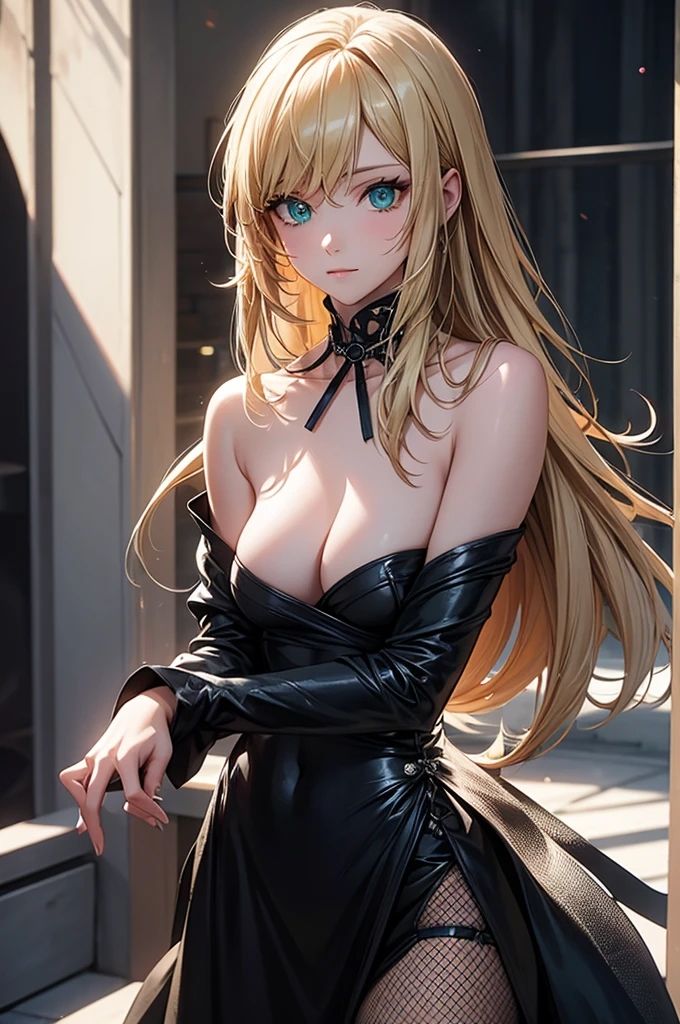 サンプル画像3:AIイラスト集 金髪の黒ゴシック美女(Ai-HOHOEMI) [d_341355]