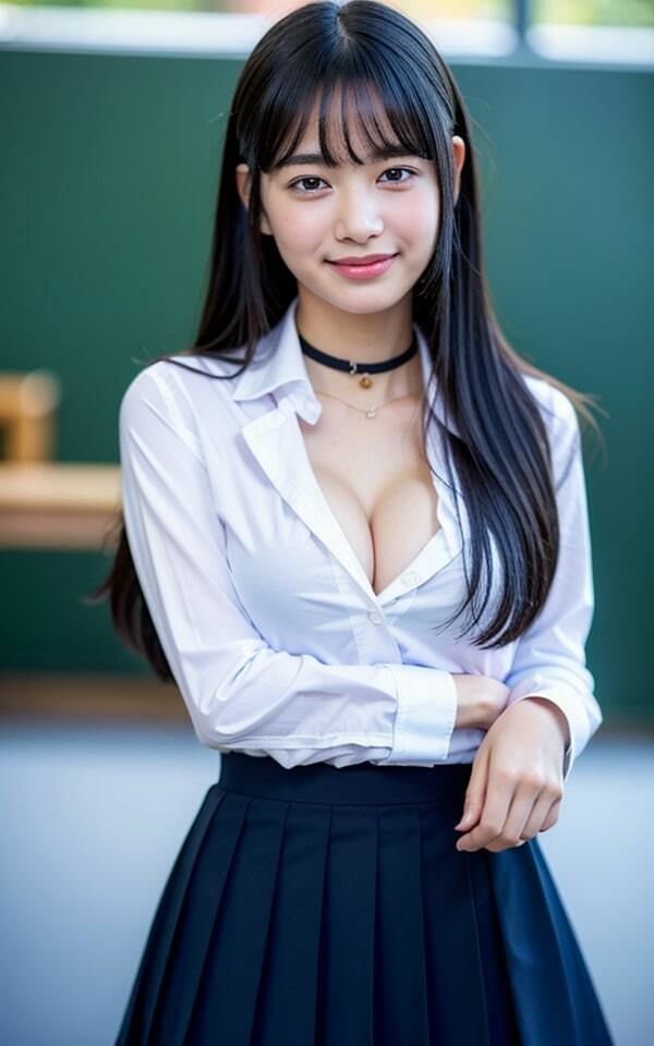 サンプル画像6:パイパン美女が制服コスプレ(えーあい美少女研究所) [d_341358]