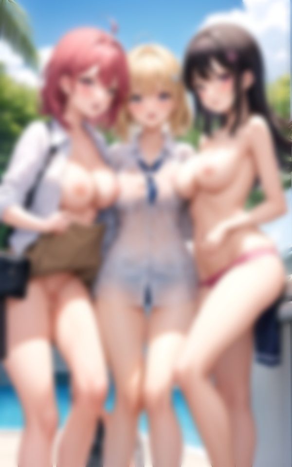 サンプル画像3:巨乳で可愛いクラスでカースト上位の美少女たちの恥じらい(高画質AI生成LABO) [d_341395]