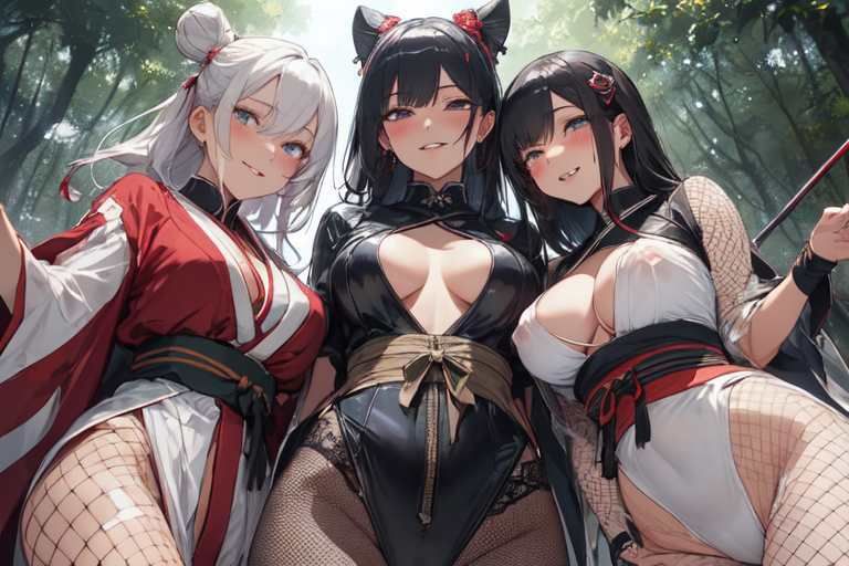 サンプル画像5:【微エロ】ローアングル×勝ち気ブラックくの一軍団【総枚数164枚】(満点星) [d_341604]