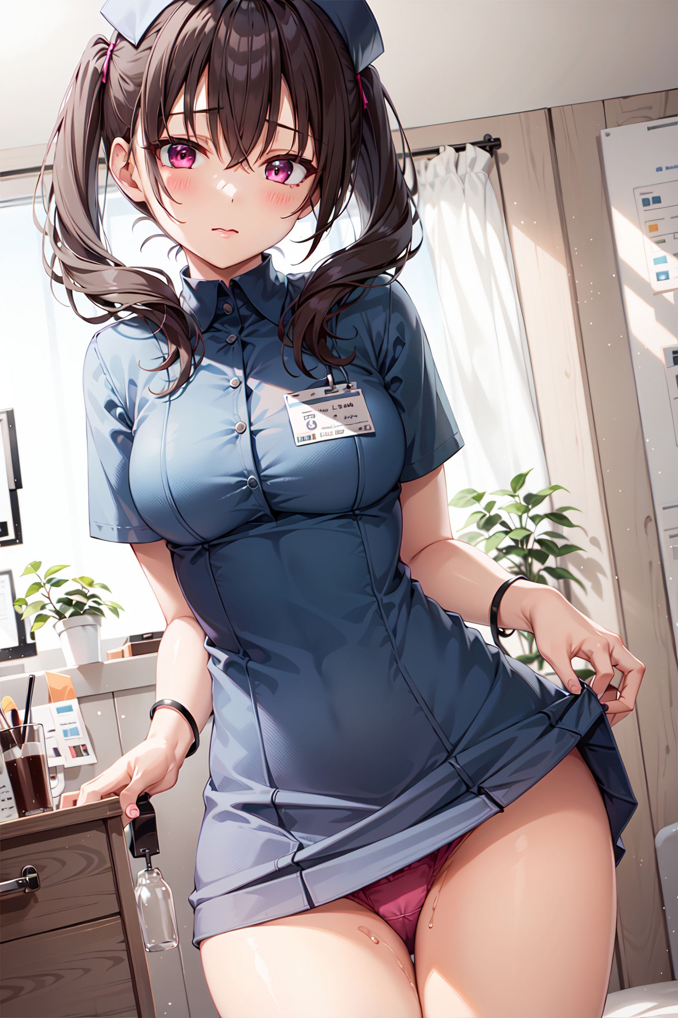 サンプル画像3:おパンツ見せてくれるナース たくし上げ(事務びーむ) [d_341651]