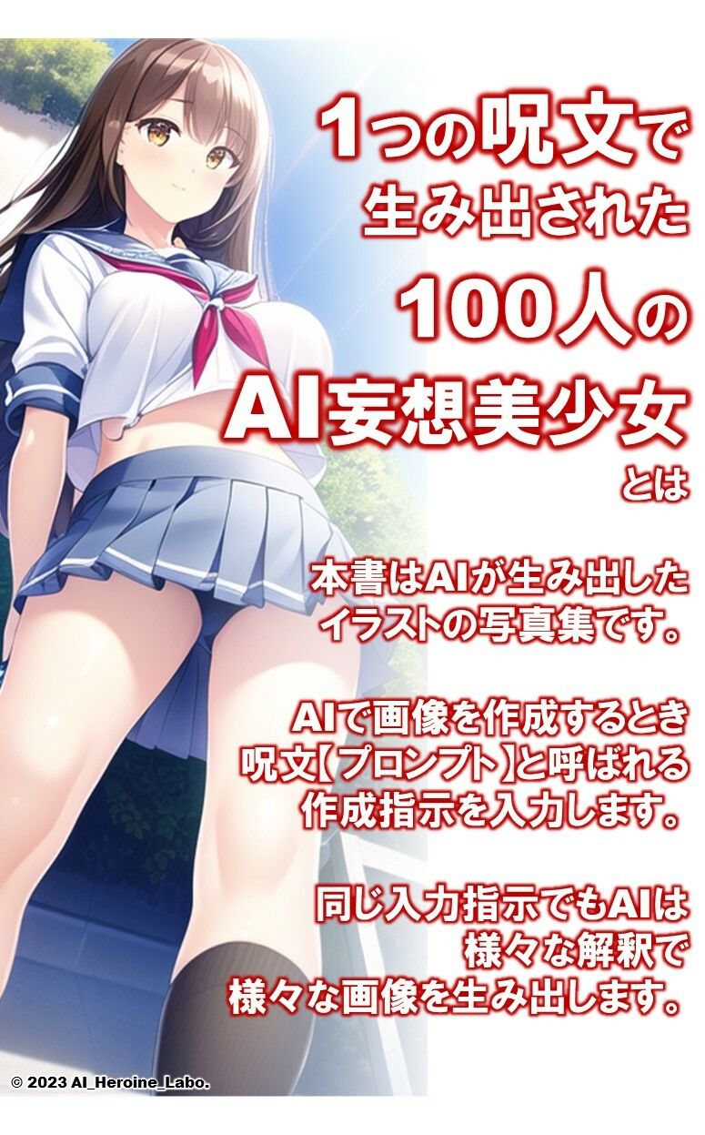 サンプル画像2:1つの呪文で生み出された100人のAI妄想美少女-7【へそ出しJKセーラー女子編】(AIヒロイン研究会) [d_341947]