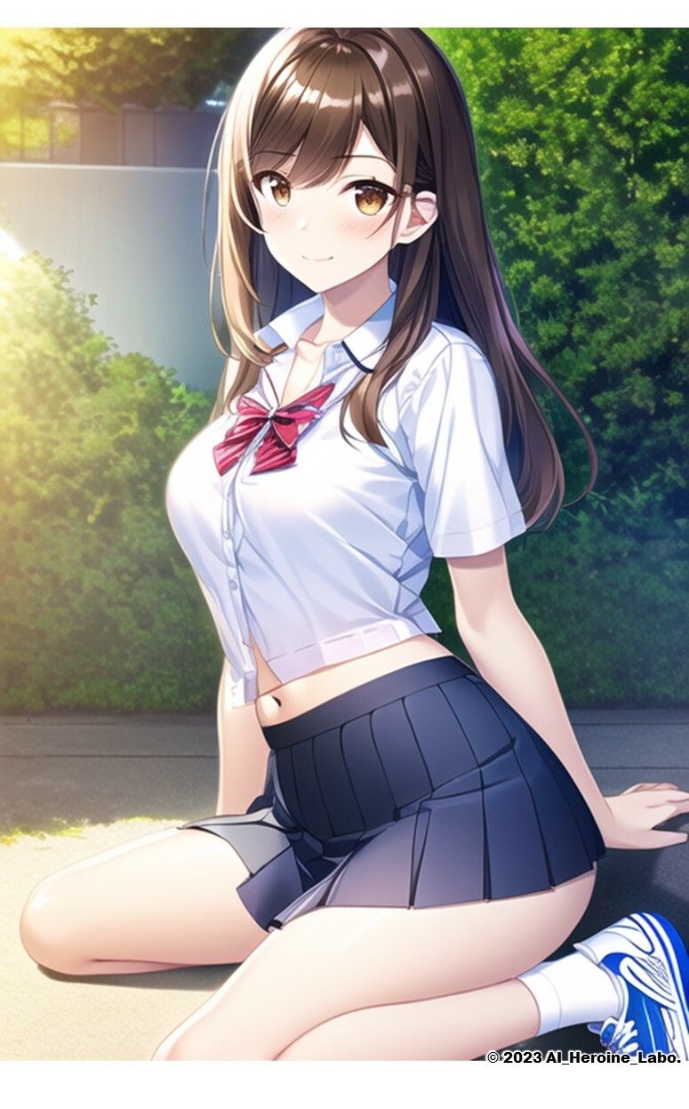 サンプル画像5:1つの呪文で生み出された100人のAI妄想美少女-7【へそ出しJKセーラー女子編】(AIヒロイン研究会) [d_341947]