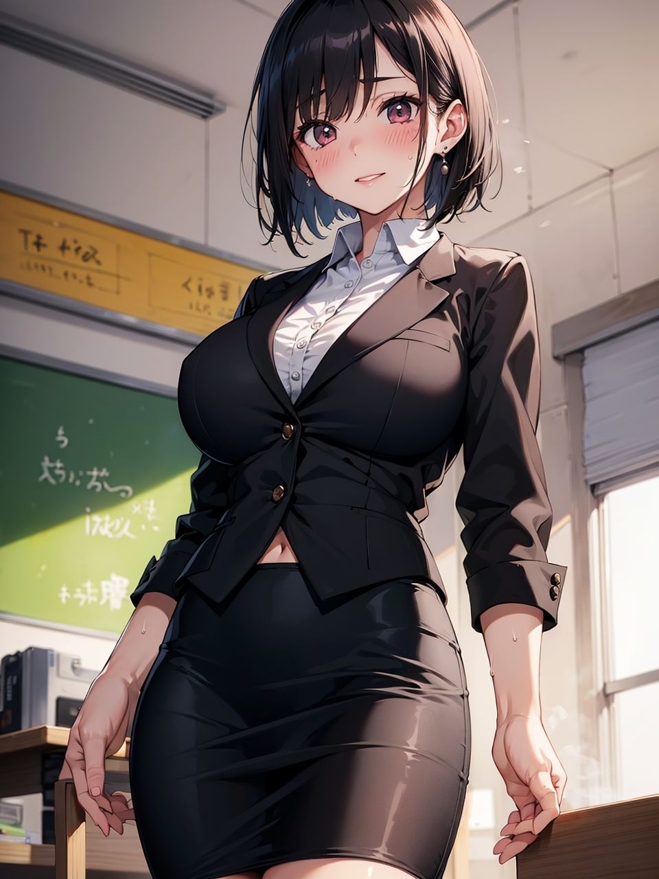 サンプル画像1:英語担当なのに生徒に土下座されて性教育をするハメになった女教師のCG集(妄想サチュレーション) [d_341952]