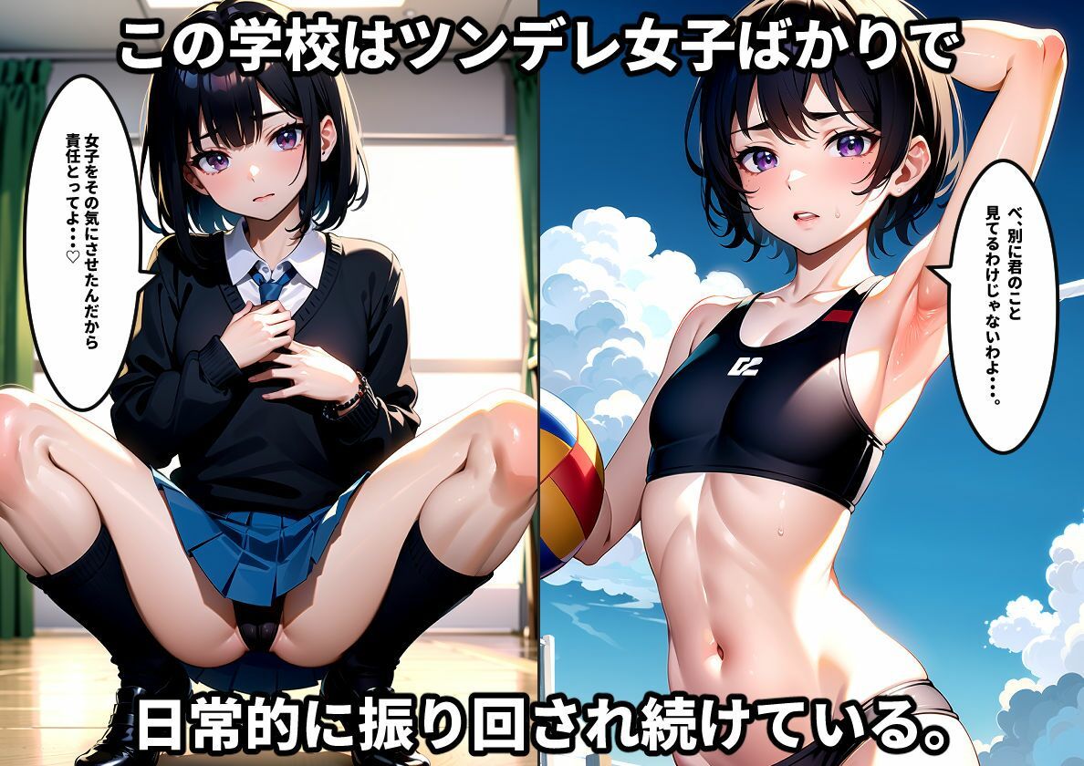 サンプル画像1:学校内のツンデレで恥ずかしがり屋の女子とのHな関係(kawaii創造) [d_341972]