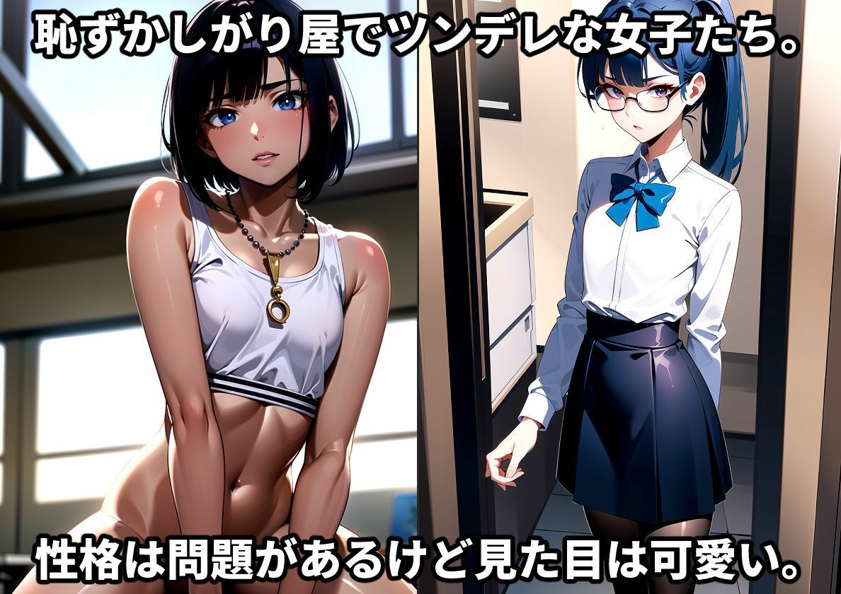 サンプル画像2:学校内のツンデレで恥ずかしがり屋の女子とのHな関係(kawaii創造) [d_341972]