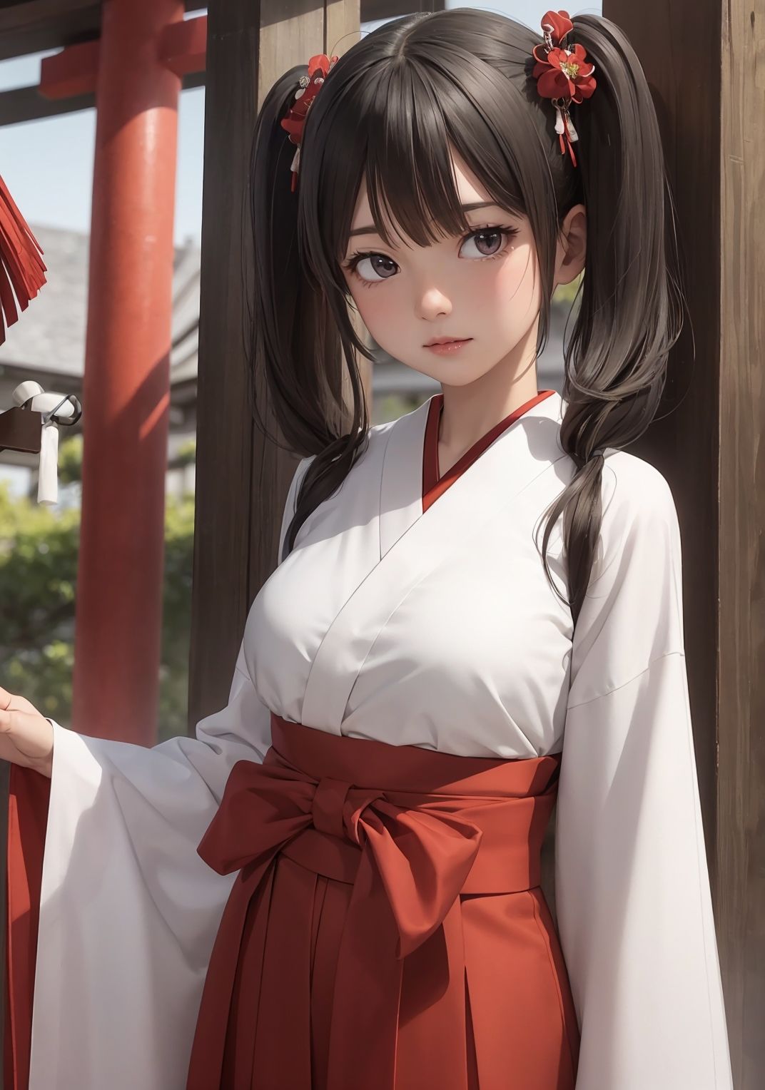 サンプル画像2:【巫女＆サンタ美少女AIイラスト集】AI MIKO ＆ XMAS MODE【PNG233枚/PDF付】(Alice Museum) [d_342082]