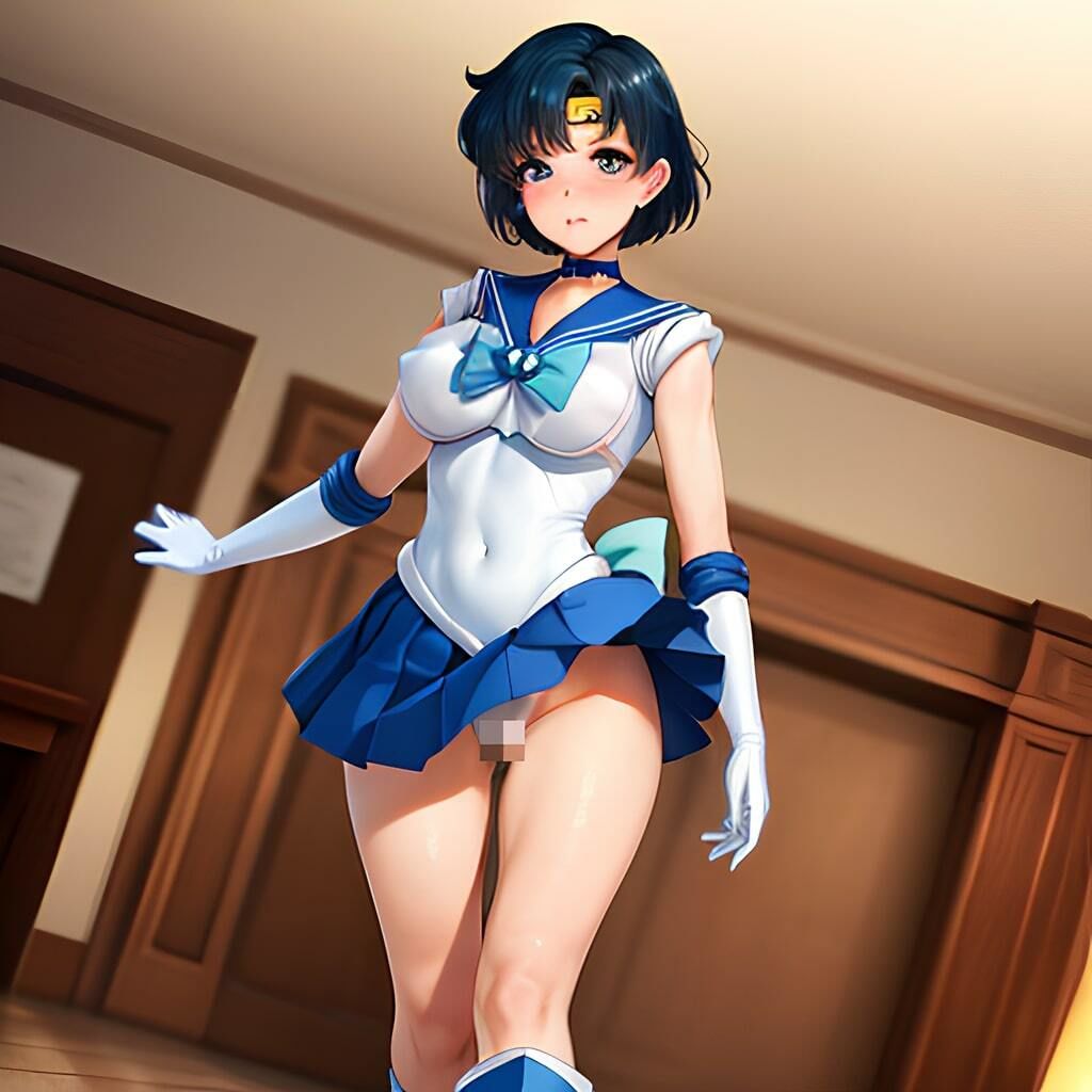 サンプル画像4:セーラー服美魔女戦士セーラーマーキュ◯ー(でんでん) [d_342181]