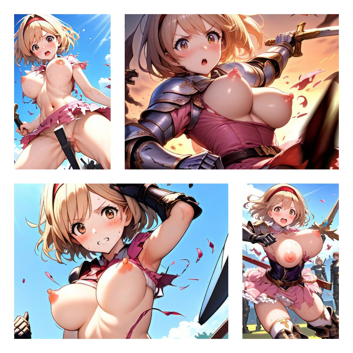 サンプル画像1:ヒロインピンチ！ジータちゃん 〜おっぱい丸出しで必死に戦うも敗北した団長の世界線〜（182枚）(AI美女サークル) [d_342435]