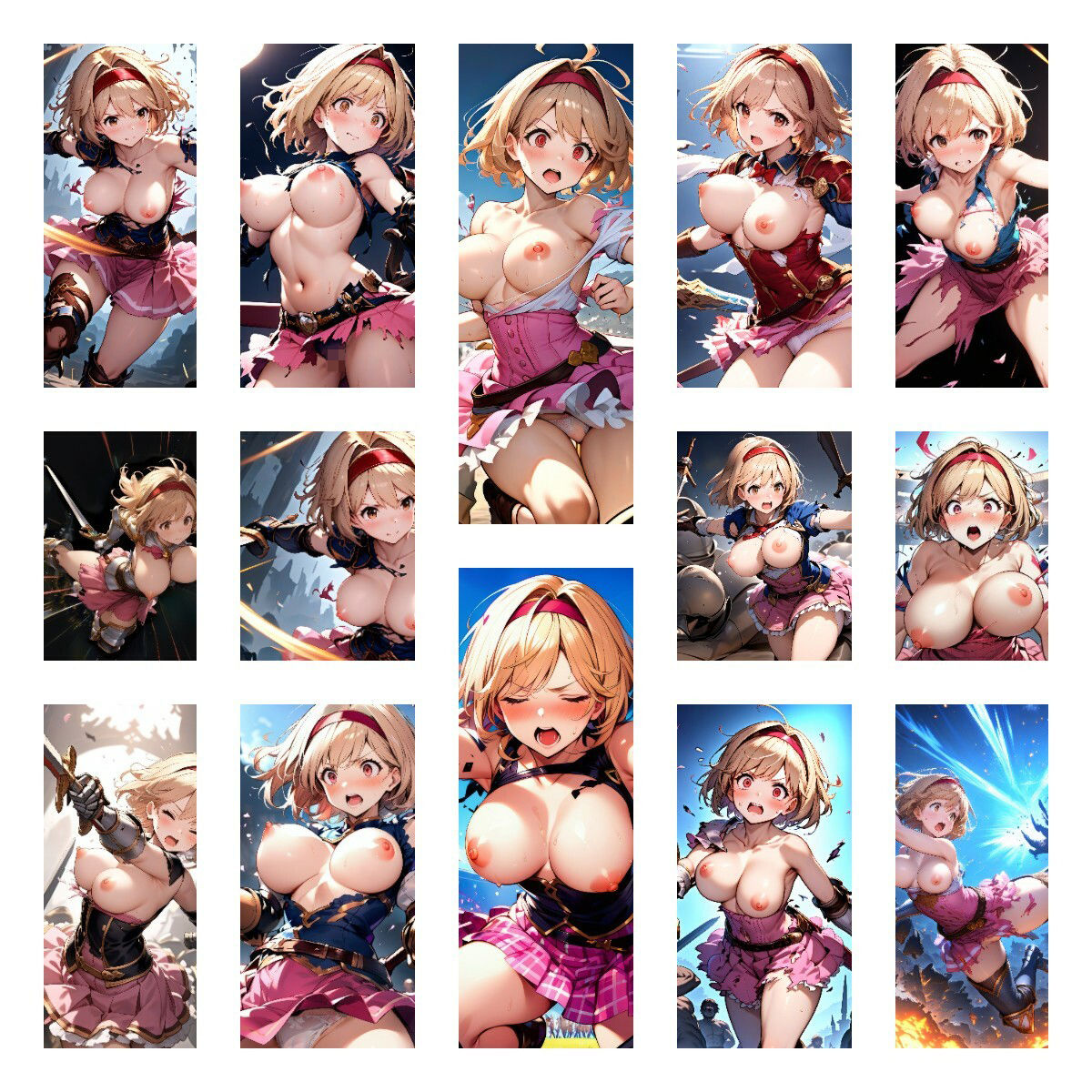 サンプル画像2:ヒロインピンチ！ジータちゃん 〜おっぱい丸出しで必死に戦うも敗北した団長の世界線〜（182枚）(AI美女サークル) [d_342435]