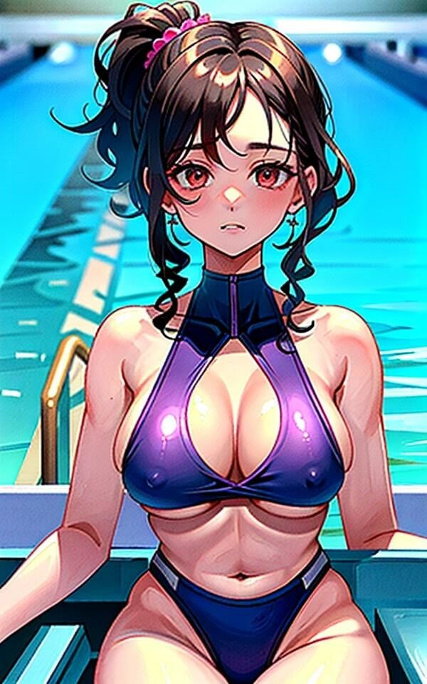 サンプル画像3:下乳水着女子とプールに入ってみた(【期間限定SALE】高画質サークル) [d_342448]