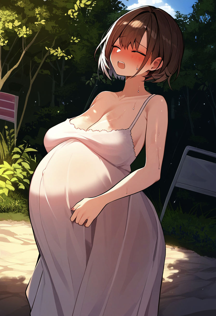 サンプル画像4:痛がる妊婦 〜陣痛は突然に〜 可愛いボテ腹女の苦しみ、悲痛な姿、歪む顔のイラスト集500枚（臨月・出産・分娩・苦痛(絵師たか) [d_342643]