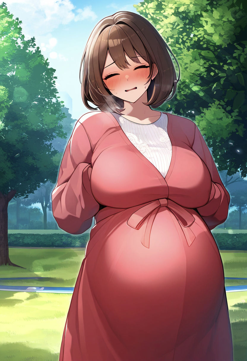 サンプル画像5:痛がる妊婦 〜陣痛は突然に〜 可愛いボテ腹女の苦しみ、悲痛な姿、歪む顔のイラスト集500枚（臨月・出産・分娩・苦痛(絵師たか) [d_342643]