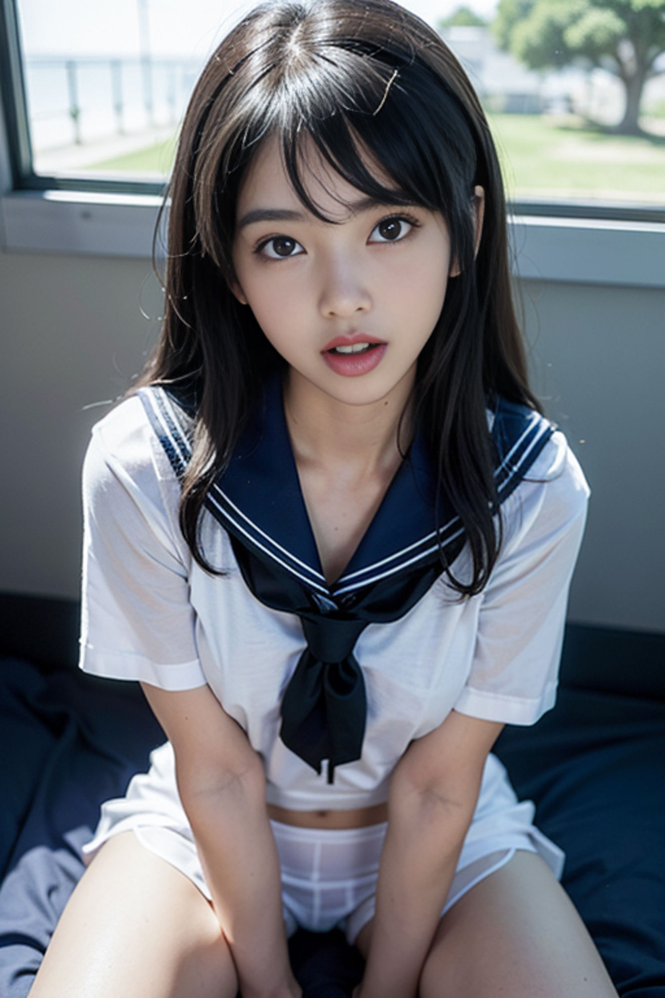 サンプル画像2:AIヌード写真館 032「青い春」(AI-lady) [d_342699]