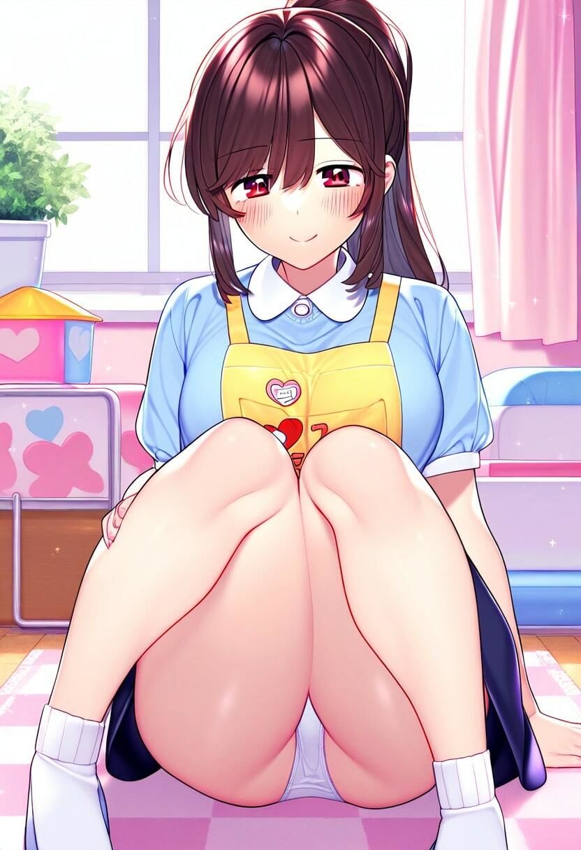 サンプル画像3:天然の巨乳保育士がパンチラで色仕掛け(みるく娘) [d_342736]