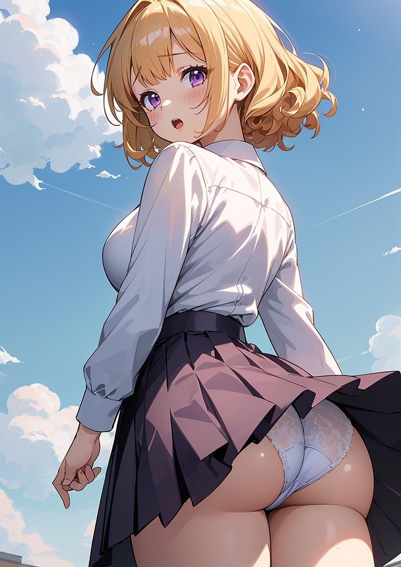 サンプル画像2:かわいい制服女子の後ろ姿3 AIイラスト集(あいな) [d_342877]