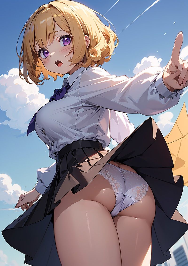 サンプル画像4:かわいい制服女子の後ろ姿3 AIイラスト集(あいな) [d_342877]