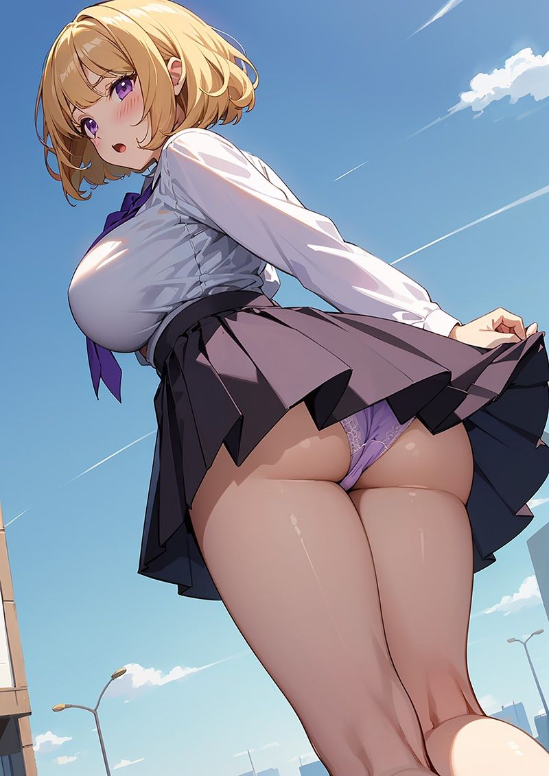 サンプル画像6:かわいい制服女子の後ろ姿3 AIイラスト集(あいな) [d_342877]