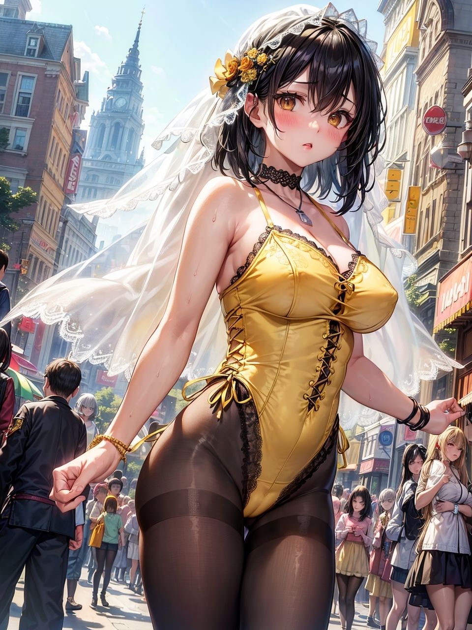 サンプル画像1:露出花嫁 〜レオタード編2〜(妄想サチュレーション) [d_342955]