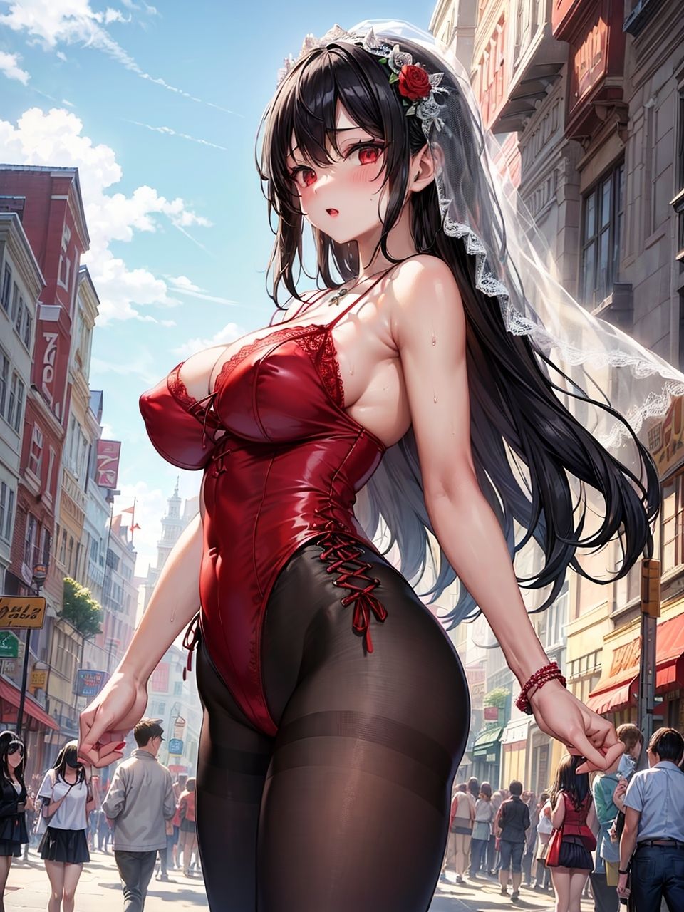 サンプル画像2:露出花嫁 〜レオタード編2〜(妄想サチュレーション) [d_342955]