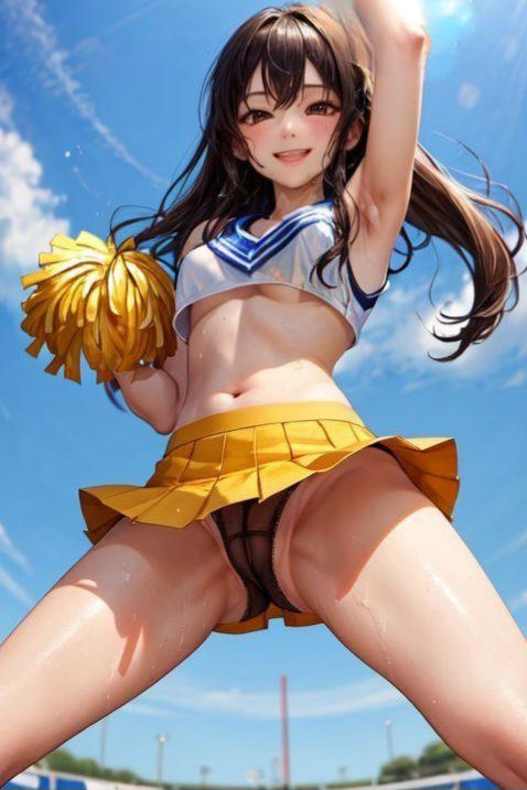 サンプル画像1:生パンで踊るチアガール達2nd(フェチコン) [d_342985]