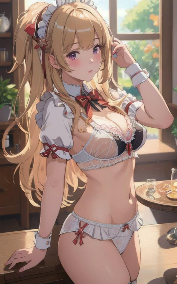 サンプル画像2:金髪美女 メイド下着で誘惑 48人収録(美女クラブ) [d_342995]