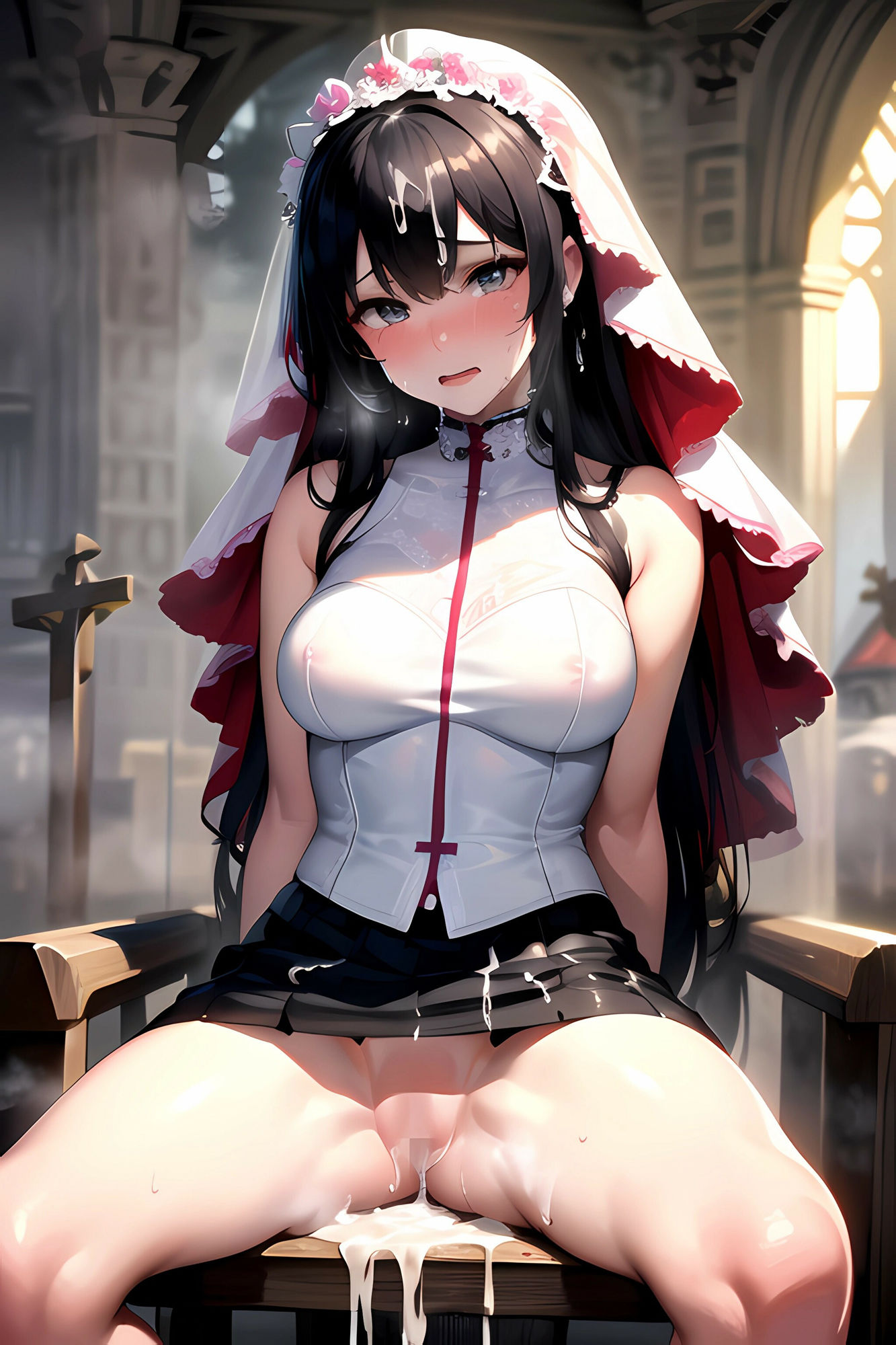 サンプル画像2:ウエディングドレス花嫁に神聖な教会で強●中出し射撃(AIザッハトルテ) [d_343162]