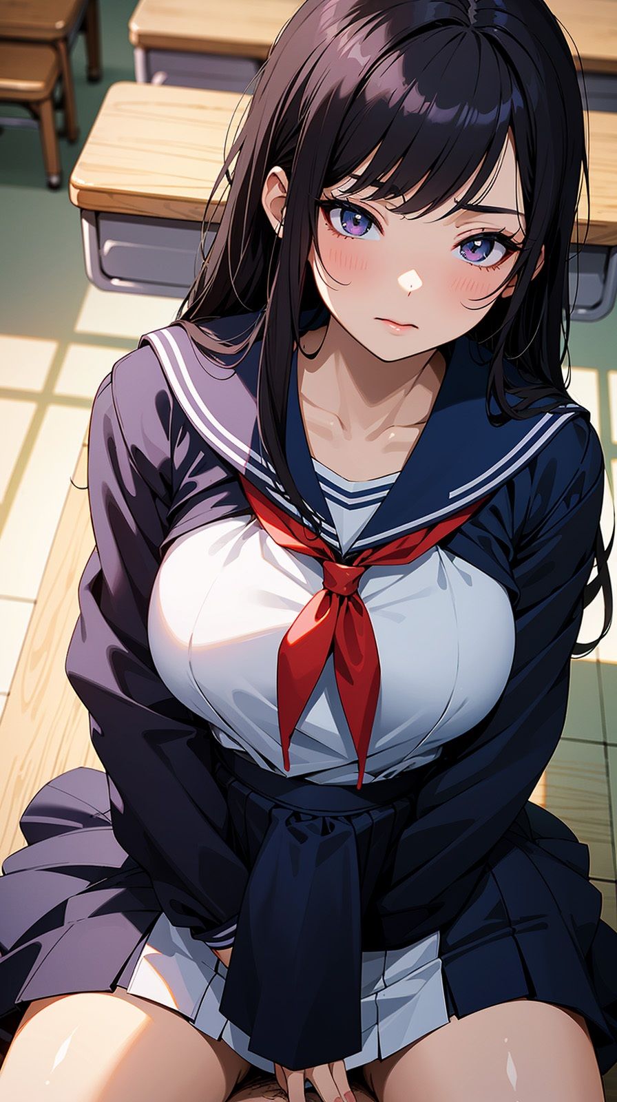 サンプル画像1:人気No.1の先輩｜AI生成集 女子校生 先輩 制服(みきりん) [d_343193]