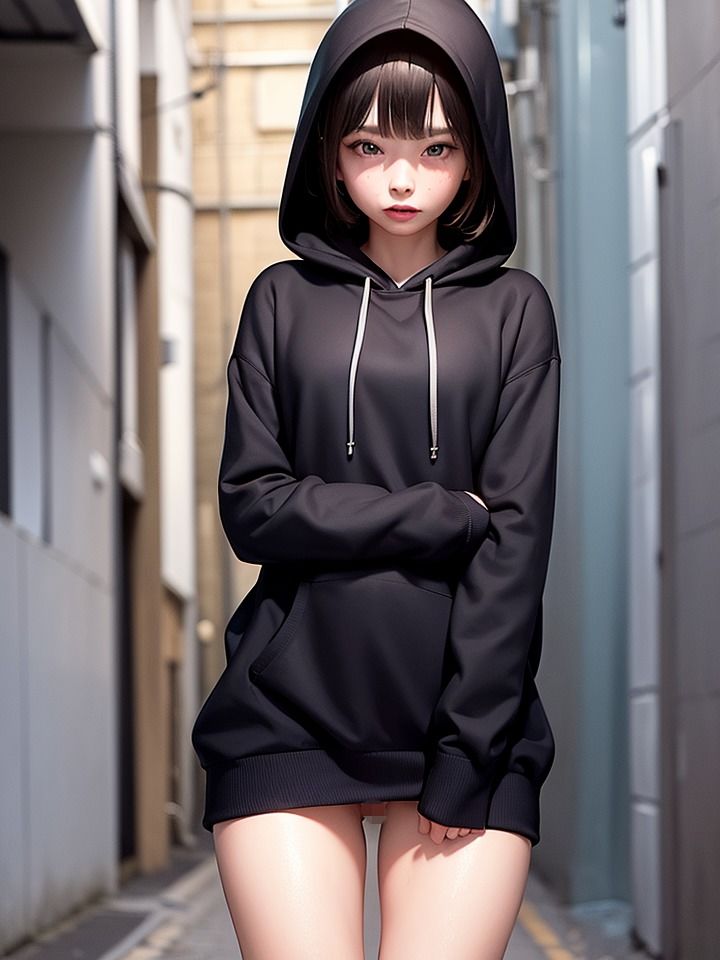 サンプル画像2:路地裏露出女(くらなま企画) [d_343400]